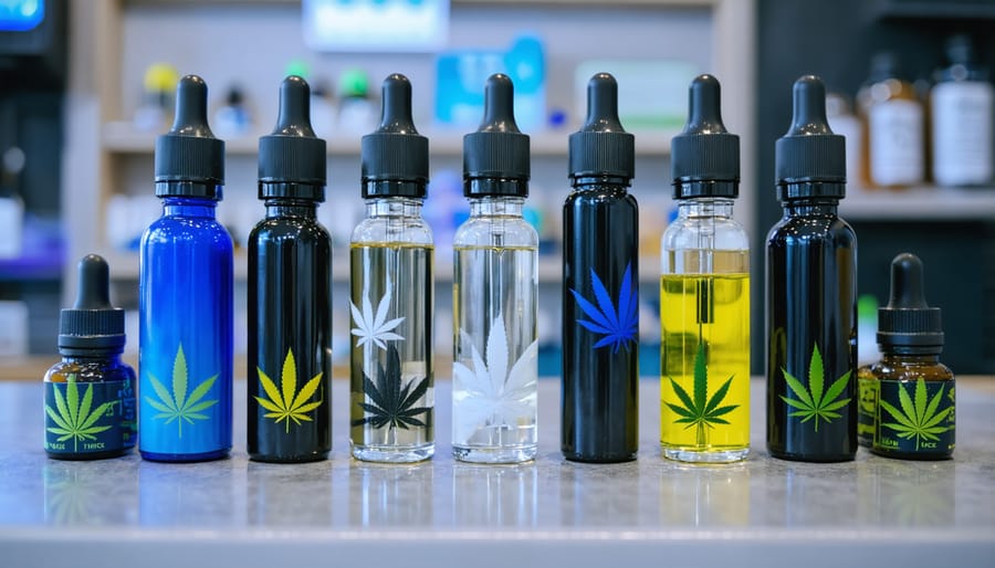 Various THCA vape products in a store showing diverse options available in Ottawa